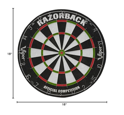 Viper Razorback WDF Accredited, Official Competition Bristle Steel Tip Dartboard Set with Staple-Free Razor Thin Spider Wire Self-Healing