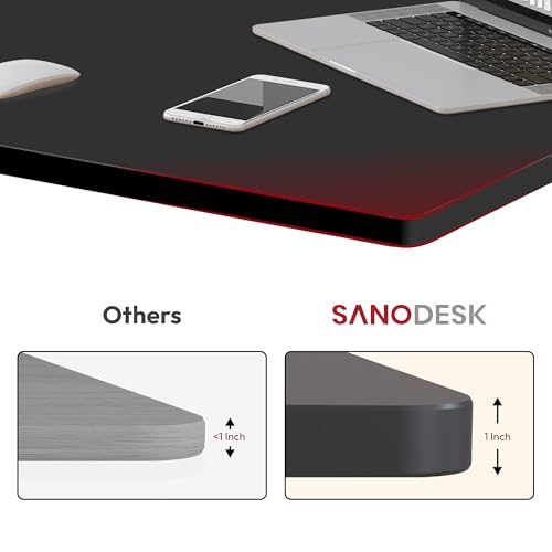 SANODESK Universal Tabletop 48"x24"x1" Thickness One-Piece Table Top Rectangular Particle Board for Standing Desk and Home Office Countertop DIY,Black Desk Top - color: Black, size: 48*24*1 Inch