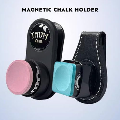 TAOM Magnetic Chalk Holder Belt Clip for Round and Square,Portable Pool Cue Chalk Holder with Silicone Clip,Silent Chalk Holder Pool Billiards,Chalk Case Pool Table Accessories - color: A-White Taom
