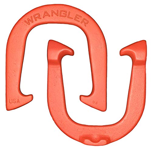 Wrangler Pro Pitching Horseshoes- Made in The USA - color: Red & Blue- Complete Game Set (4 shoes, 2 stakes & rule book)