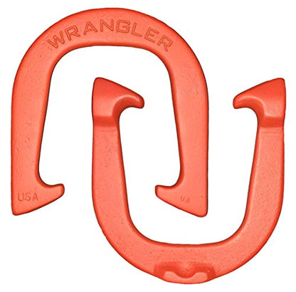 Wrangler Pro Pitching Horseshoes- Made in The USA - color: Red & Blue- Complete Game Set (4 shoes, 2 stakes & rule book)