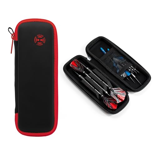 Harrows Darts Blaze Darts Wallet | Darts Case Holds 3 Assembled Darts and Accessories | Protective EVA Material | Professional Darts Accessories - color: BLACK RED