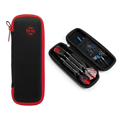 Harrows Darts Blaze Darts Wallet | Darts Case Holds 3 Assembled Darts and Accessories | Protective EVA Material | Professional Darts Accessories - color: BLACK RED
