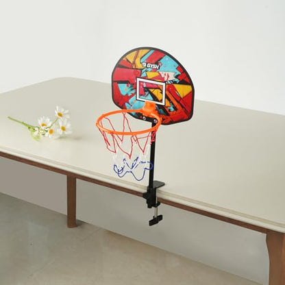 3-in-1 Mini Office Basketball Hoop for Desk, Door & Trash Can,Adjustable Mini Indoor Basketball Hoop with Ball & Pump,Fun Desktop Game and Office Toys,Great Birthday Gift Idea - color: Red 3 in 1