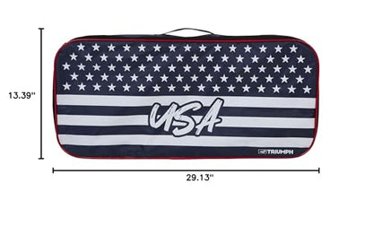 Triumph Patriotic Portable Badminton Set with Freestanding Net, 4 Rackets, 2 Shuttlecocks, and Carry Case – All-in-One Outdoor Game for Backyard, Beach, Camping, and Family Fun