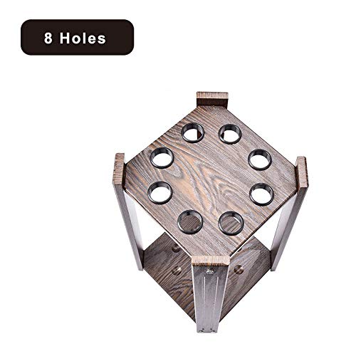 Home Pool Cue Holder Rack Billiards Pool Cue Rack - Ball Cue Rack Floor Stand, Snooker Cue Rack Holds 8 Pool Billiard Stick Freestanding, Dark Wood Grain, Billiard Bar Storage Rack