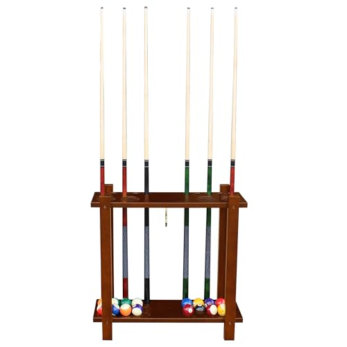 Hathaway Classic Floor Billiard Pool Cue Rack - color: Antique Walnut