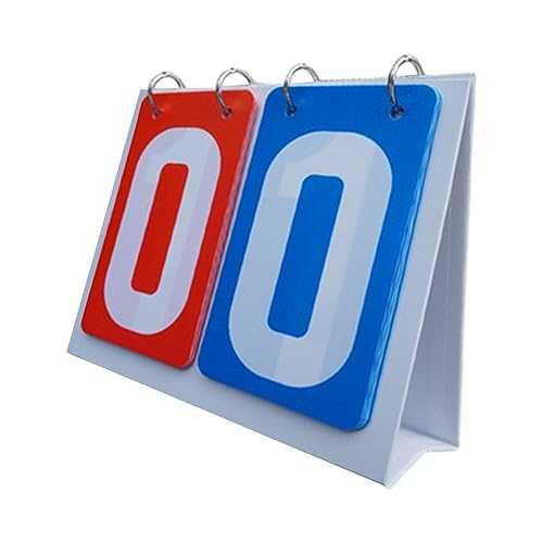 Sports Scoreboard Flip Number Portable Tabletop Score Board Score Counter Flippers Scorekeeper Water Resistant Materials Suitable for Coaches Indoor - color: Red Blue