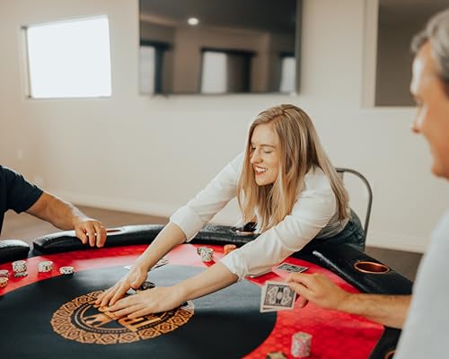 Triton Premium Poker Table for 8 Players - Foldable and Long-Lasting Poker Table, Luxurious Vegas Style Casino Experience at Home - size: 8 Player with Table Only
