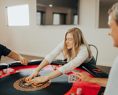 Triton Premium Poker Table for 8 Players - Foldable and Long-Lasting Poker Table, Luxurious Vegas Style Casino Experience at Home - size: 8 Player with Table Only