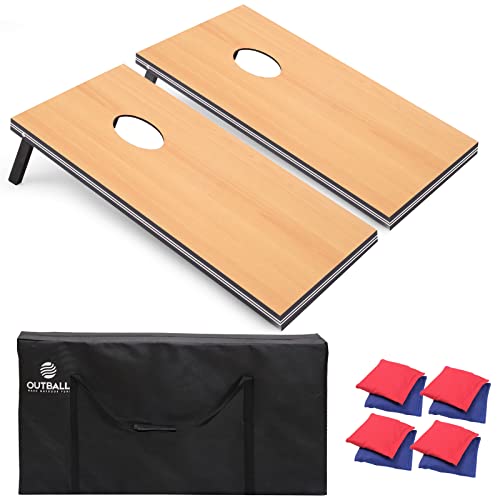 Cornhole Set 4x2 and 3X2 Regulation Size Corn Holes Sets with Carrying Bags & 8 Bean Bags Cornhole Boards Bean Toss Games for Adults Family Outdoor Beach Lawn Outside Backyard Games - style: Classic 4’x2’