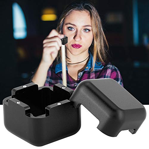 Alomejor Aluminum Portable Mini Magnetic Pool Chalk Holder Billiard Chalk Holder for Billiard Cue Snooker Accessory(Black)