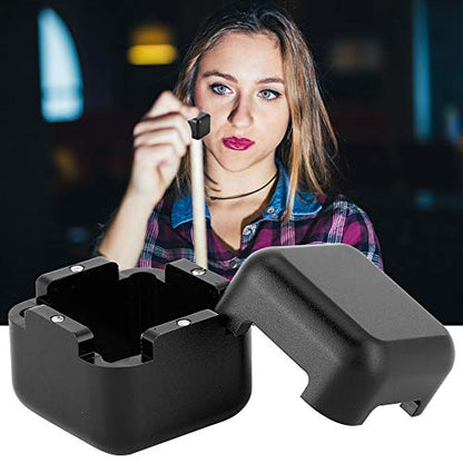 Alomejor Aluminum Portable Mini Magnetic Pool Chalk Holder Billiard Chalk Holder for Billiard Cue Snooker Accessory(Black)