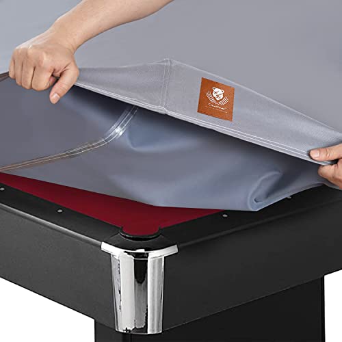 Pool Table Cover 8 feet,Heavy Duty 600D Canvas with Vinyl,with Fixed Buckle | 8 foot Billiard Table Covers,Tear-Resistant Scratch-proof,Waterproof Dust proof, Pooltable Cover-100Lx56Wx8H Inch