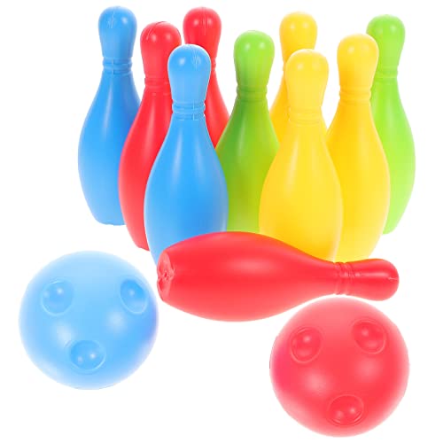 Totority Kids Bowling Set, with 10 Bowling & 2 Balls, Educational Early Development Indoor & Outdoor Games Set - for Toddlers & Boys & Girls Ages 3,4,5-12 Years Old