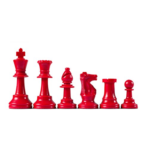 Wholesale Chess Staunton Colored Chess Pieces - color: Red