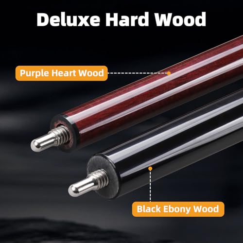 CROWN ME Carbon Fiber 3-Piece Jump Break Cue Stick with 13mm Phenolic Tip - Professional 55" Pool Billiard Equipment