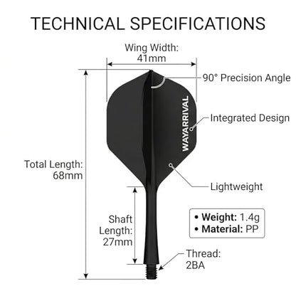 Integrated Dart Flights,All in One Dart Flights and Stems for Unbreakable Use,Universal 2BA Fit for Instant Setup,PP Material Integrated Dart Flights and shafts for Stability - style: 3 Pack