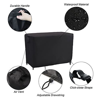 Kingling Outdoor Prep Table Cover 48 Inch, Waterproof Stainless Steel Table Cover Metal Outdoor Table Covers Weather Protection for Patio Kitchen Prep/Work Tables - 48''L x 30''W x 35''H