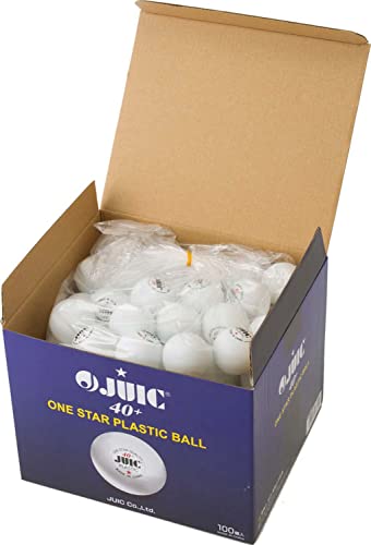 JUIC 7050 Table Tennis Balls, Training Ball, ABS Plastic, 1 Star, White, 1.6 inches (40 mm), 1 Box, 100 Pieces