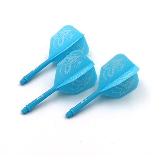 CUESOUL ROST Integrated Dart Shaft and Dart Flight Standard/Slim/Diamond/Big Wing/Tear/Diamond - color: 28mm-Big Wing Shape-Blue Dragon