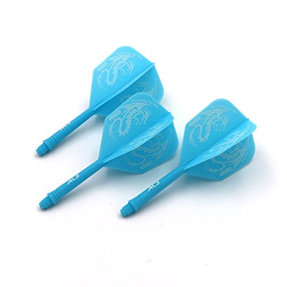 CUESOUL ROST Integrated Dart Shaft and Dart Flight Standard/Slim/Diamond/Big Wing/Tear/Diamond - color: 28mm-Big Wing Shape-Blue Dragon