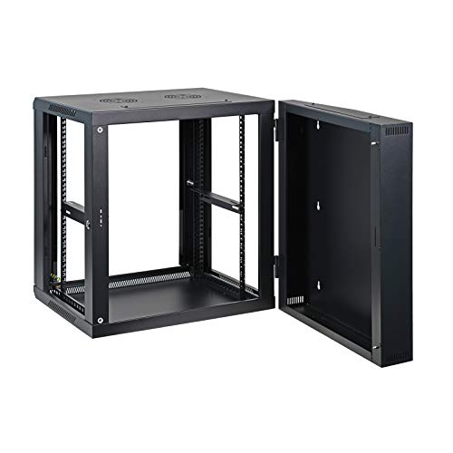 AEONS 12U Signature Double Section Wall Mount 19-inch Networking IT Cabinet Enclosure Hinged Swing Out 22-inch Depth Glass Door (Fully Assembled) - style: 12U-22" D