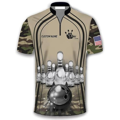 GABITA Personalized Bowling Jerseys for Men, Custom Bowling Shirts, Funny Bowling Shirts Gift for Bowler Team Player - color: A10