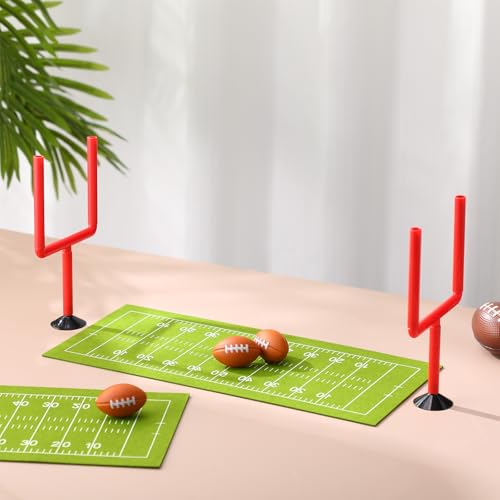 Simgoing 4 Set Soccer Football Centerpieces Table Decor Sports Party Decorations Pitch on The Table Game with 4 Flick Games Set Office Sports Party Favors(Football) - style: Football
