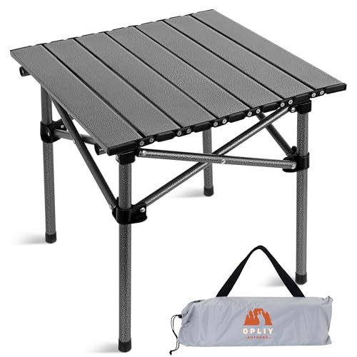 Opliy Folding Camping Table,Portable Table for 1-2 Persons -Collapsible Table Lightweight with Carry Bag for Camping, Hiking, Picnics, BBQs, Beach Trips & Tailgating(16.5 inch). - size: M(16.5 inch)