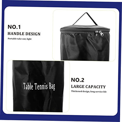 Table Tennis Bag Portable Storage Pouch with Zipper and Handle Large Capacity Table Tennis Ball Holder for Training Home and Outdoor Use