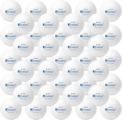 KEVENZ 72-Pack 3-Star 40+ Table Tennis Ball, Buy 60 Pcs Orange Training Ping Pong Balls, Get 12 Pcs Orang Match Balls - color: White, 120-Pack
