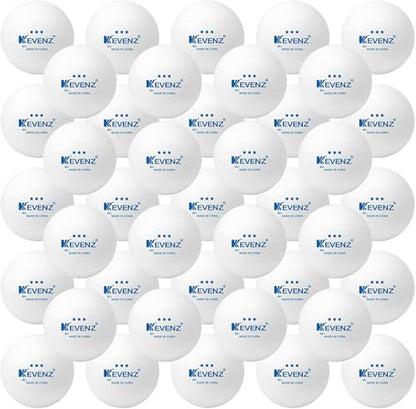 KEVENZ 72-Pack 3-Star 40+ Table Tennis Ball, Buy 60 Pcs Orange Training Ping Pong Balls, Get 12 Pcs Orang Match Balls - color: White, 120-Pack