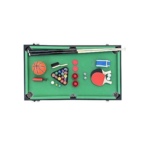 KICK Minotaur 48" 5-in-1 Multi-Game Table - Foosball, Glide Hockey, Billiards/Pool, Ping Pong & Basketball - color: Brown