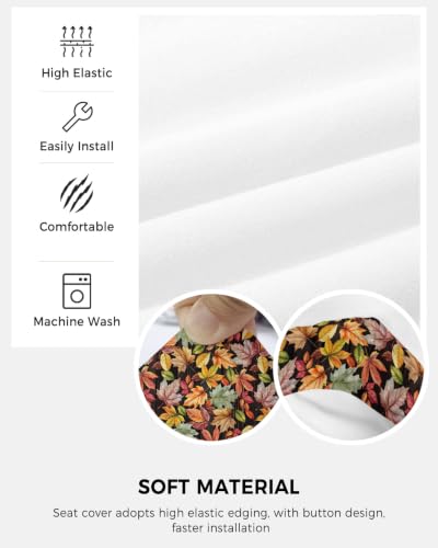 Savannan Office Chair Cover, Fall Orange Maple Leaf Watercolor Protective Stretch Elastic Universal Cover for Desk Task Chair,Computer Rotating Chair 1 Pcs Fallen Leaves