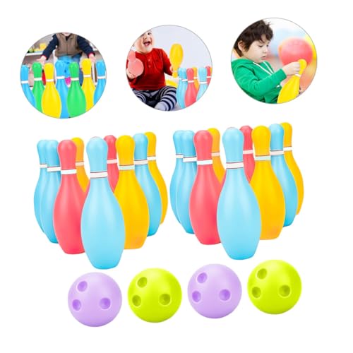 2Sets Bowling Durable Bowling Kit for Pins Balls Fun Interactive Activity for Boys for Kindergarten Play and Parties
