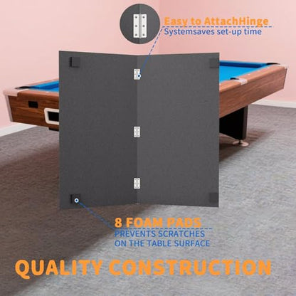 Ping Pong Table Topper for Pool Table,Foldable 8x4 FT Ping Pong Conversion Top with Net Set for Billiard Table w/Net & Foam Padding, Easy Conversion - color: Blue