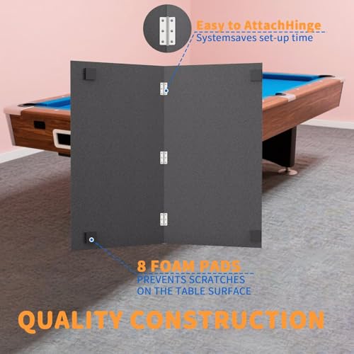 Ping Pong Table Topper for Pool Table,Foldable 8x4 FT Ping Pong Conversion Top with Net Set for Billiard Table w/Net & Foam Padding, Easy Conversion - color: Blue