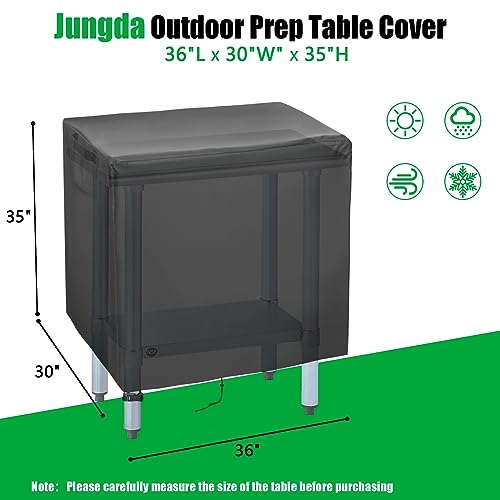Outdoor Prep Table Cover, 36 x 30 x 35 Inch Waterproof Stainless Steel Prep Cart Table Cover for Outdoor Kitchen Grill Cart Pizza Oven - size: 36" x 30" x 35"