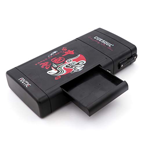CUESOUL ANTIE Hard Dart Case with Peking Opera Mask Design and Dart Flights Case for Your Choice - color: Dart Case-Black