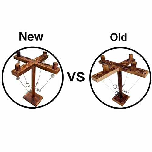 Ring toss Games Ring Hook Toss Game, Wooden Hook Tossing Game Interactive Outdoor Toys and Games for Family and Friends