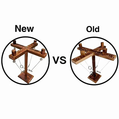 Ring toss Games Ring Hook Toss Game, Wooden Hook Tossing Game Interactive Outdoor Toys and Games for Family and Friends