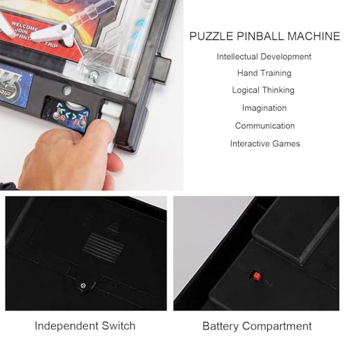 Mini Table Pinball Games Machine, Electronic Pinball Ball Shooting Game with Lights, Sounds and Scoreboard, Tabletop Pinball Toys for Kids Adults Birthday Party Gift