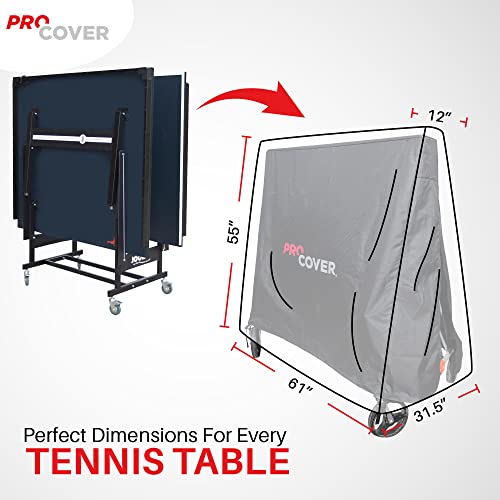Professionnal Ping Pong Table Cover. Premium Quality. Ultra-Resistant and Waterproof for Outdoor and Indoor use. Oxford 600D strong fabric. Universal tennis table cover. ProCover
