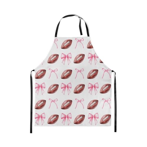 Manfei Blue Bowknot Kids Kitchen Apron - color: Romantic Pink