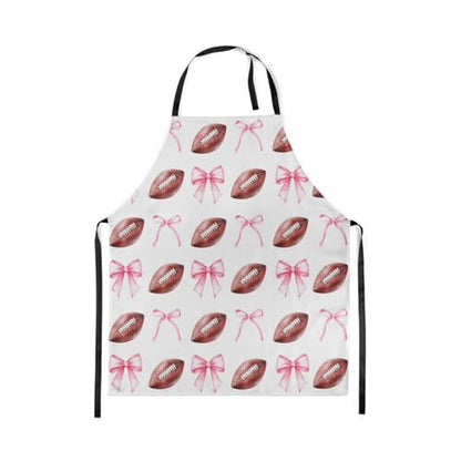 Manfei Blue Bowknot Kids Kitchen Apron - color: Romantic Pink