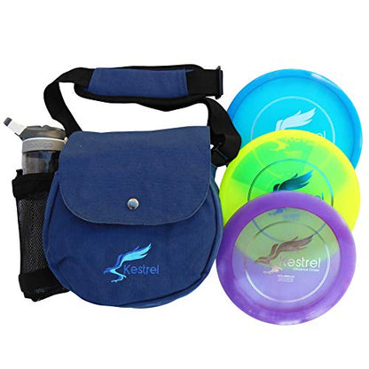 Pro Frisbee Golf Disc Set - 3 Disc Golf Discs & Blue Disc Golf Bag - Includes Disc Golf Driver, Midrange Disc & Disc Golf Putter - Pro Disc Golf Set to Enjoy The Outdoors