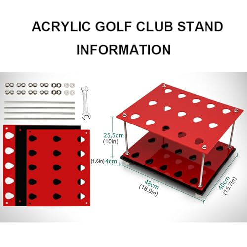 Acrylic Golf Club Stand Holder for Garage, Cue Display Rack Golf Putter Stand for Storage 15 Golf Clubs, Golf Putter Rack Floor for Indoor Home Office