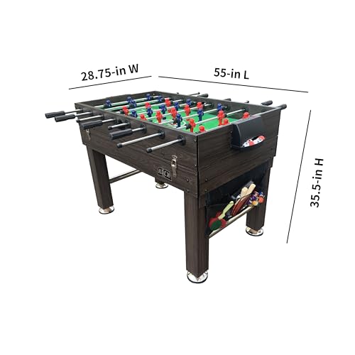 KICK Morpheus 55" 5-in-1 Multi-Game Table – Foosball, Billiards/Pool, Ping Pong, Glide Hockey, and Basketball - color: Brown