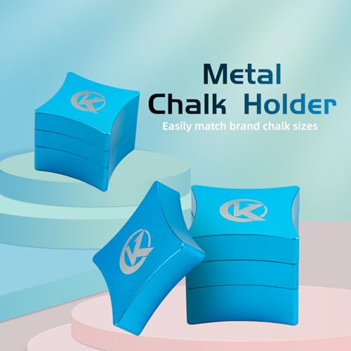 KONLLEN Magnetic Pool Chalk Holder Aluminum Alloy Belt Clip | Portable design, durable metal construction, quick access,metal cue chalk case for pool, snooker and carom - color: Blue-2